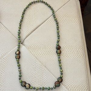 Necklace/ beaded with stones.